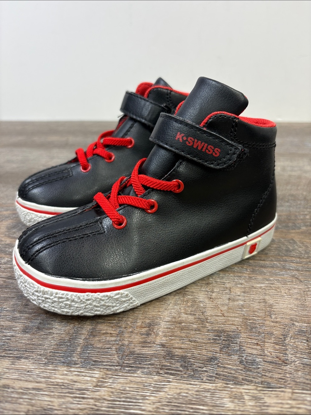 K-Swiss Toddler High Top Sneakers Black Red Size 8